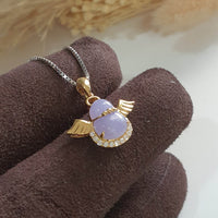 Translucency Icy Brilliant Lavender Jadeite "Be my Angel" Pendant (JAB005682) 2