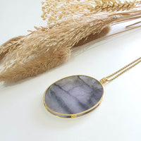 Good Translucency Icy Tri-Colour Black Jadeite "The Oval" Pendant (JAB005922) 9