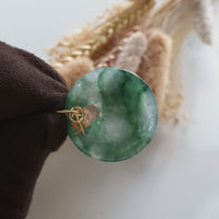 Good Translucency Icy Flower Green Jadeite "Icy Money Bag" Pendant (JAB005955) 3