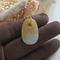 Translucent Icy Yellow Jadeite “The Money Bag" Pendant (JAB005956) 2