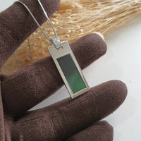 Translucent Icy Dark Bluish Green Omphacite Jadeite "The Ink" Pendant (JAB006021) 5