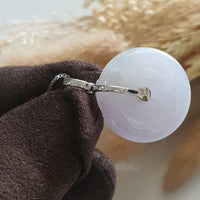Translucent Icy Lavender Jadeite "Enchanted Bee and Baby’s Breath" Pendant (JAB006037) 4