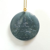 [Rare] Highly Translucent Icy Blue Jadeite "Cundi Bodhissattva" Pendant (JAB006062) 1