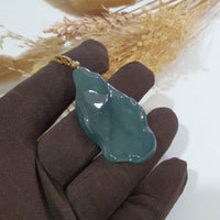 [Rare] Highly Translucent Icy Bluish Green Jadeite "Divine Nectar" Pendant (JAB006130) 7