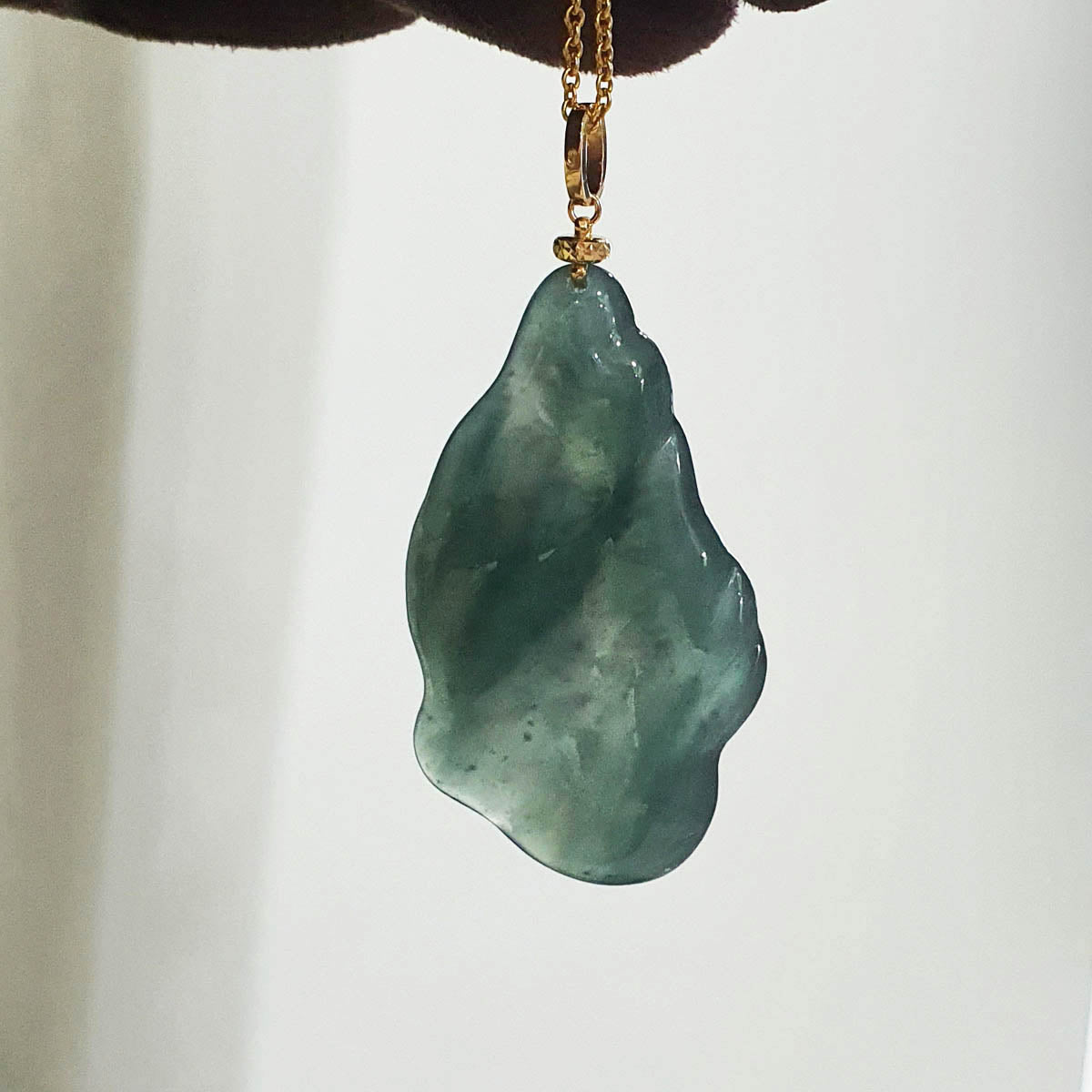 [Rare] Highly Translucent Icy Bluish Green Jadeite "Divine Nectar" Pendant (JAB006130) 1