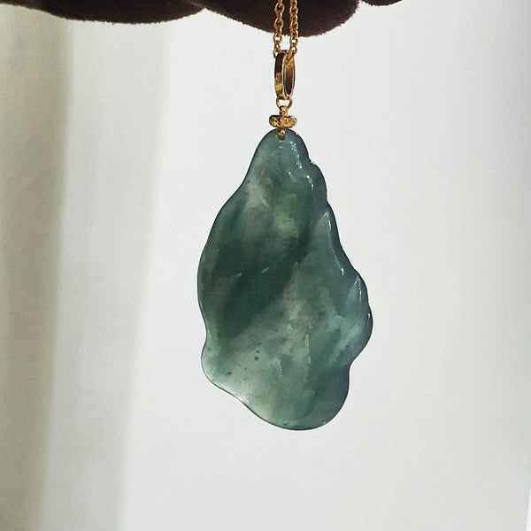 [Rare] Highly Translucent Icy Bluish Green Jadeite "Divine Nectar" Pendant (JAB006130) 1