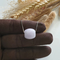 Translucent Bright Lavender with Apple Green Jadeite Barrel Pendant (JAB006189) 3