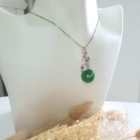 Translucent Brilliant Green Jadeite “Festive Glitters” Pendant (JAB006262) 8