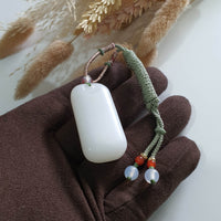 Translucent White Nephrite “Wu Shi” Pendant (JAB006288) 5