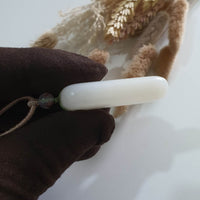 Translucent White Nephrite “Wu Shi” Pendant (JAB006288) 8