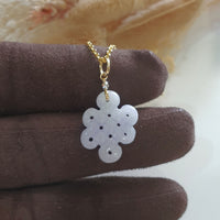 Translucent Light Lavender Jadeite “Eternity Knot” Pendant (JAB006512) 1
