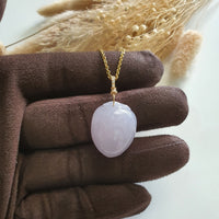 Translucent Icy Lavender Jadeite “Longevity Peach” Pendant (JAB006649) 5
