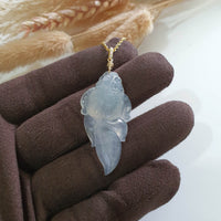 Highly Translucency Icy Jadeite “Prosperity Goldfish” Pendant (JAB006656) 2