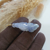 Good Translucency Icy Lavender Jadeite “Prosperity Goldfish” Pendant (JAB006657) 4