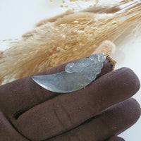 Highly Translucent Icy Jadeite "Dragon Sabre" Pendant (JAB006661) 3