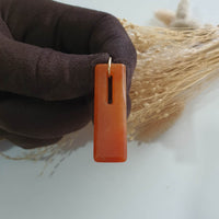 Translucent Brilliant Orangey Red Jadeite "Heaven’s Gate" Pendant (JAB006696) 6