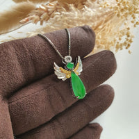 Highly Translucent Brilliant Apple Green Jadeite "Be My Angel" Pendant (JAB006727) 6