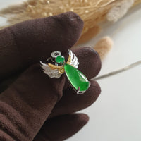 Highly Translucent Brilliant Apple Green Jadeite "Be My Angel" Pendant (JAB006727) 2