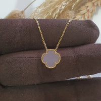 Translucent Brilliant Lavender Jadeite “Clover’s Love” Pendant Necklace (JAB006777) 1