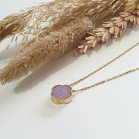 Translucent Brilliant Lavender Jadeite “Clover’s Love” Pendant Necklace (JAB006777) 4