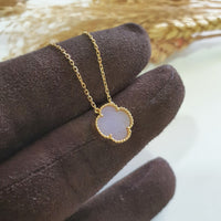 Translucent Brilliant Lavender Jadeite “Clover’s Love” Pendant Necklace (JAB006777) 6