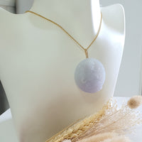 Translucent Icy Lavender Jadeite " Mahasthamaprapta Bodhisattva" Pendant (JAB006851) 8