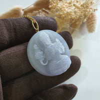 Translucent Icy Lavender Jadeite " Mahasthamaprapta Bodhisattva" Pendant (JAB006851) 3