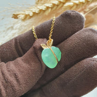 Translucent Icy Apple Green Jadeite "Glittering Hulu’s Love" Pendant (JAB006915) 5