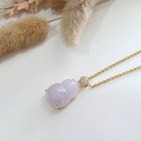 Translucent Icy Lavender Jadeite "Hulu’s Love" Pendant (JAB006932) 6