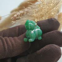 Translucent Bright Green Jadeite "Auspicious Wealth Pixiu" (JAB006985) 6
