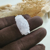 Good Translucency Icy Lavender Jadeite “Goddess Touch of Blessings” Pendant (JAB007031) 3