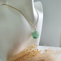 Translucent Green with Brilliant Green Jadeite "Auspicious Coin" Pendant (JAB007066) 9