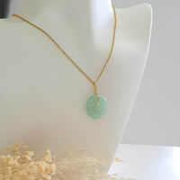 Translucent Icy Bright Green Jadeite "Auspicious Coin" Pendant (JAB007111) 8