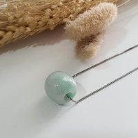 Translucent Icy Green Jadeite "Barrel" Pendant (JAB007264) 5