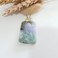 Translucent Tri-Colours Jadeite "Celestial Mountains Scenery” Pendant (JAB007419) 6