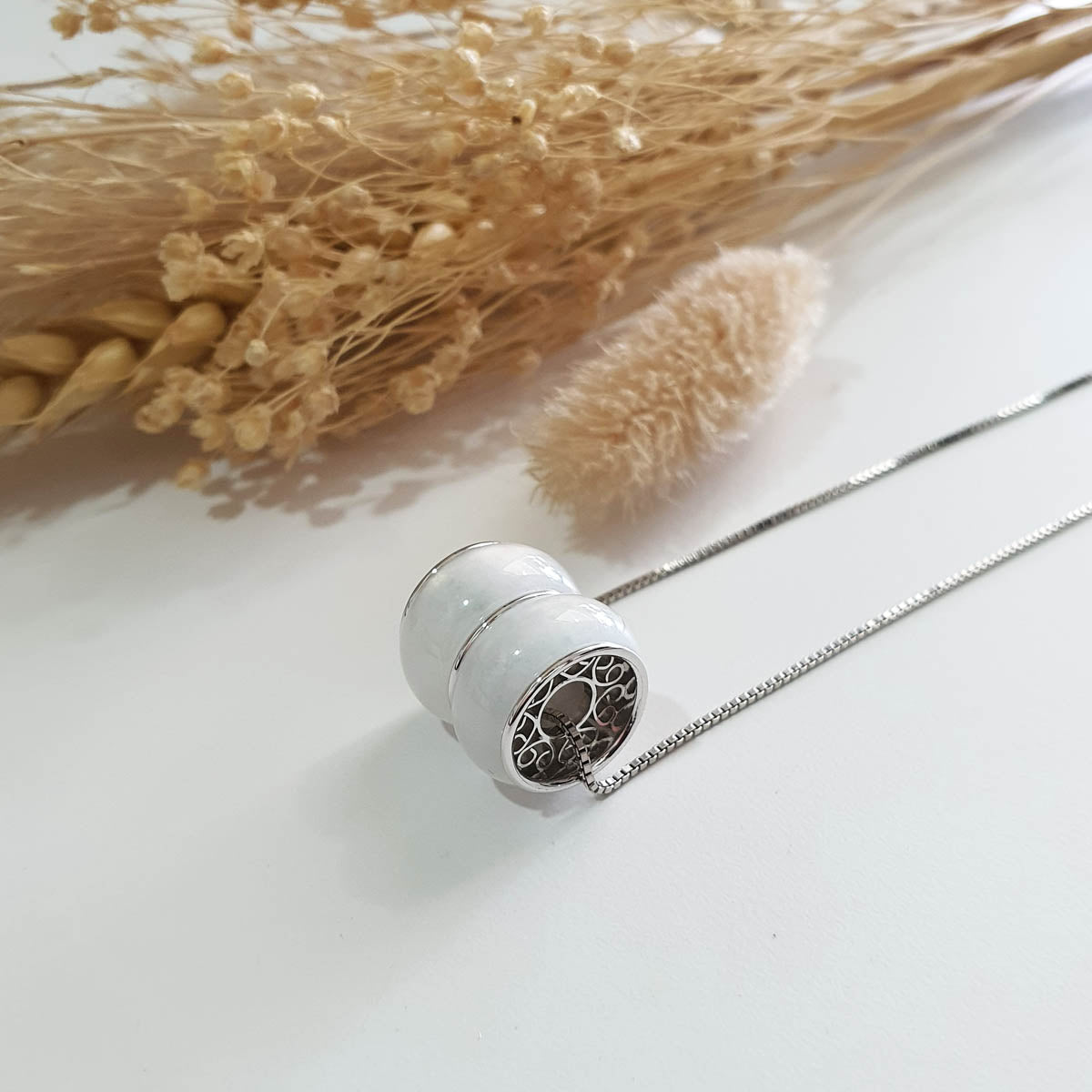 Highly Translucent Jadeite "Icy Luminescent Barrel" Pendant (JAB007536) 1