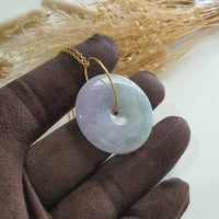 Translucent Icy Lavender and Green Jadeite “Eternal Fortune” Pendant (JAB007591) 4