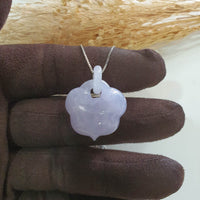 Good Translucency Icy Brilliant Lavender Jadeite "Auspicious Ruyi" Pendant (JAB007692) 2