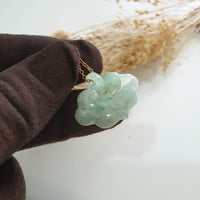Translucent Icy Green Jadeite "Auspicious Ruyi" Pendant (JAB007693) 7