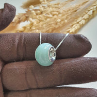 Translucent Icy Green Jadeite "Golden Barrel" Pendant (JAB007724) 4