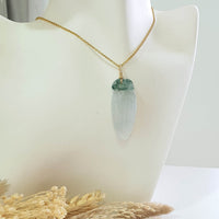 Highly Translucent Icy Green Jadeite "Ruyi of Prosperity" Pendant (JAB007811) 10