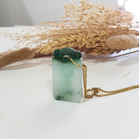 Translucent Icy Flower Green with Apple Green Jadeite “Blissful” Pendant (JAB007853) 7