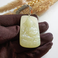 Translucent Icy Yellow Nephrite “Yellow Dzambala” Pendant (JAB007924) 2