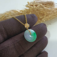 [Rare] Translucent Brilliant Apple Green “Rose de Blossom” Pendant (JAB007926) 2