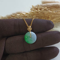 [Rare] Translucent Brilliant Apple Green “Rose de Blossom” Pendant (JAB007926) 3