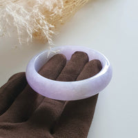 [Rare] Translucent Brilliant Lavender and Green Jadeite Bangle (JAC001600) 3