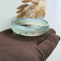 [Rare] Highly Translucent Icy with Light Green Jadeite Bangle (JAC002637) 2