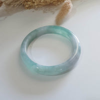 Good Translucency Icy with Icy Green Jadeite “Green Snow” Bangle (JAC002664) 2
