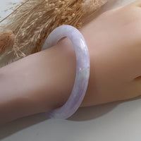 Translucent Brilliant Lavender Jadeite "Princess Round" Bangle (JAC002699) 8