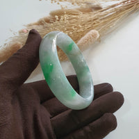 Translucent Icy Apple Green Jadeite Bangle (JAC002710) 8